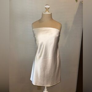 Target Polyester White strapless dress